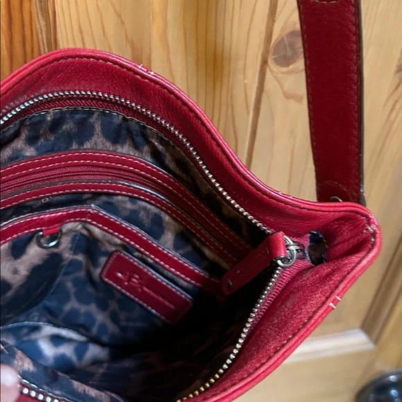 B. Makowsky  Red Leather Crossbody Bag - Picture 8 of 15